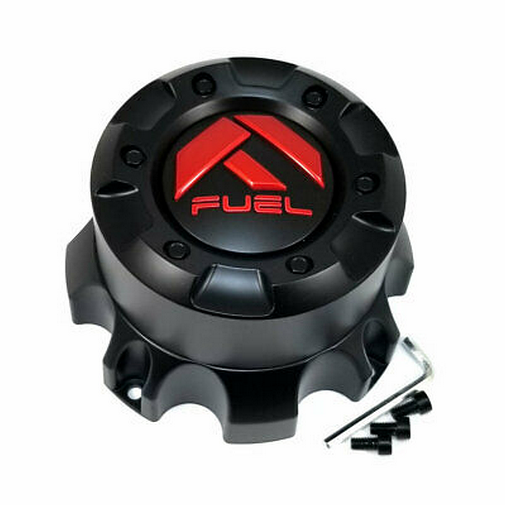 FUEL GL-BLACK RED LOGO 8 LUG CAP - TALL - 1001-60MBQ