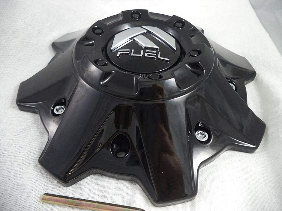 FUEL 8 LUG GLOSS BLACK CAP (FLAT BOTTOM) - 1001-83GB