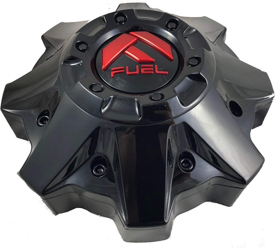 FUEL 8LUG CAP- GLOSS BLACK/RED - 1002-53GBQ