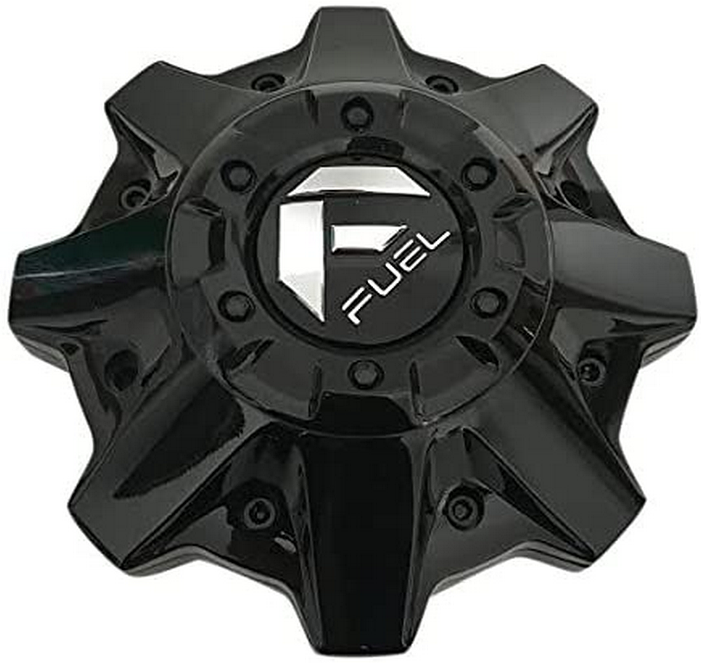 FUEL GLOSS BLACK CAP 8LUG-BLACK RIVETS - 1002-53GBR