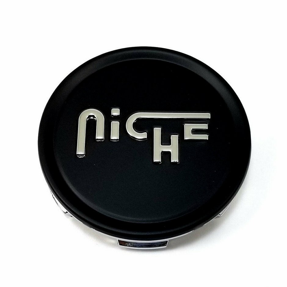 NICHE 2.70" FLAT CAP-MT-BLK SILVER LOGO - 1003-22MBS
