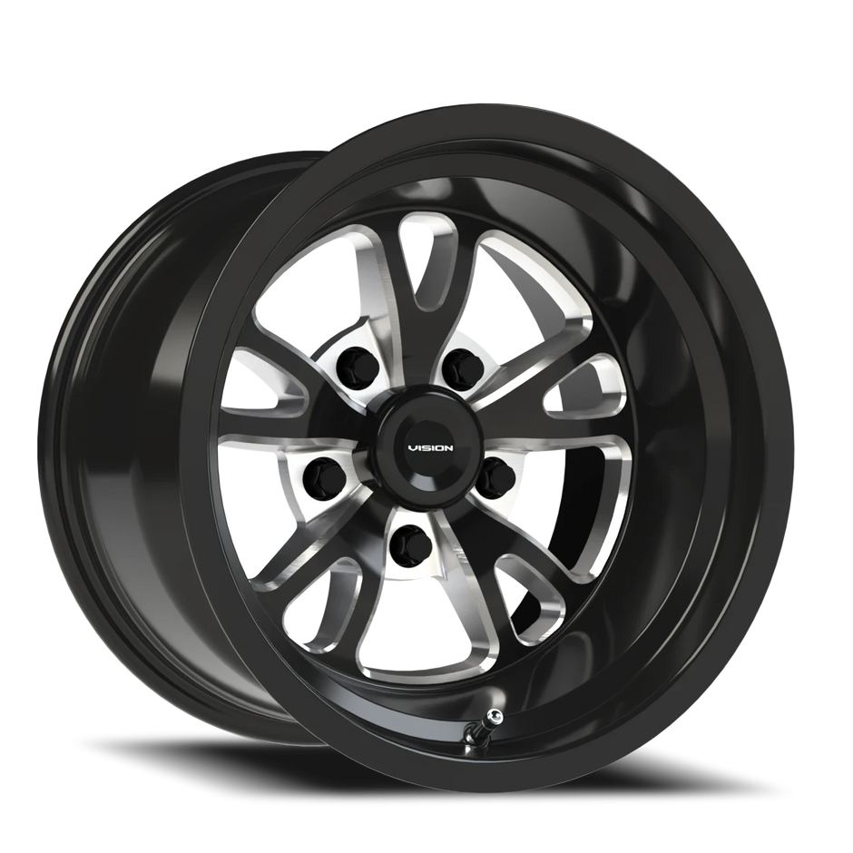 Vision Patriot 15x8 5x114.3 0mm Gloss Black Milled Spoke : 149-5865B0