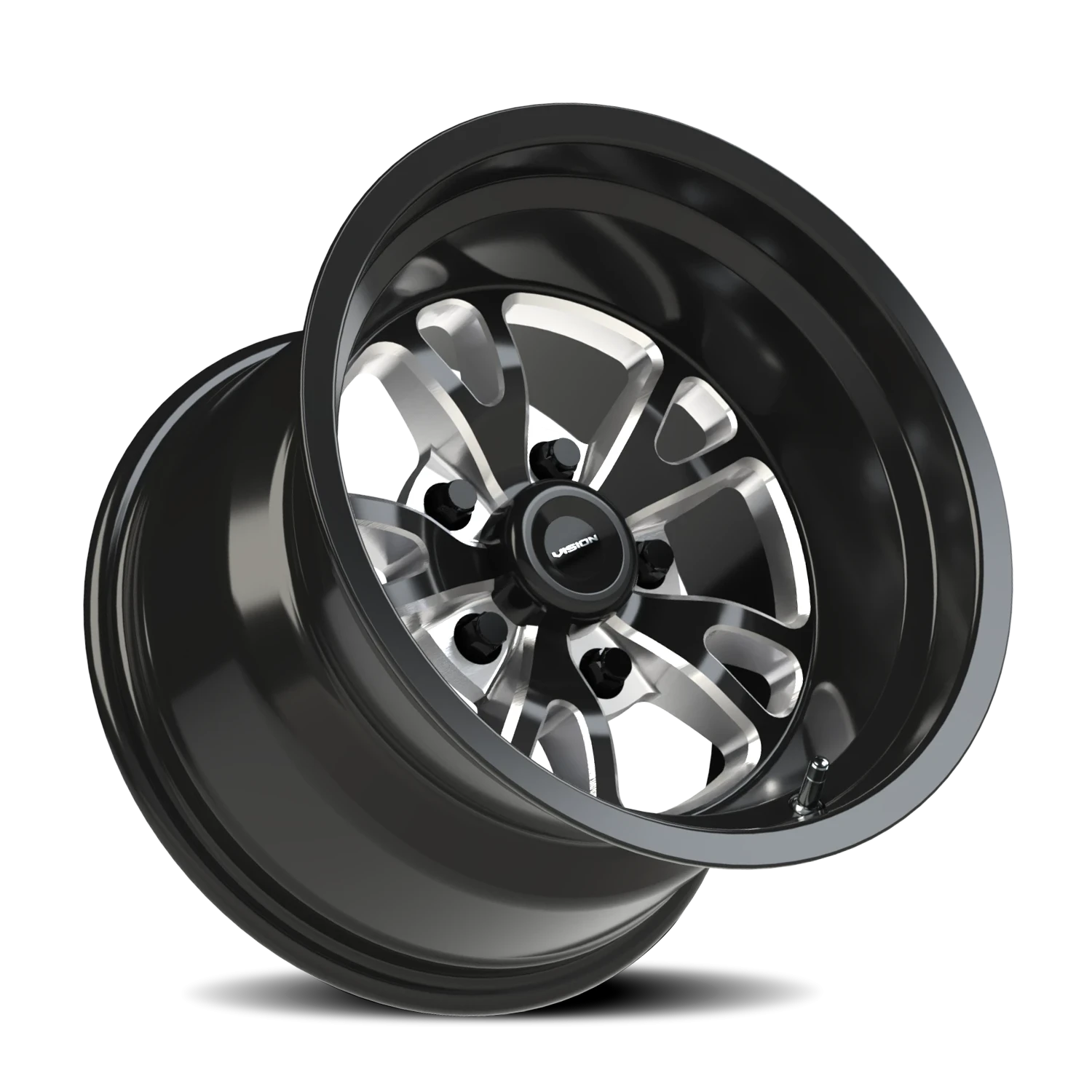 Vision Patriot 15x8 5x114.3 0mm Gloss Black Milled Spoke : 149-5865B0
