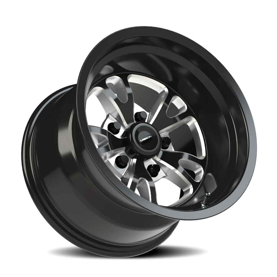 Vision Patriot 15x8 5x114.3 0mm Gloss Black Milled Spoke : 149-5865B0