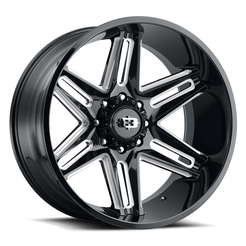 Vision Razor 20x10 8x170 -25mm Gloss Black Milled Spoke : 363-20070GBMS-25