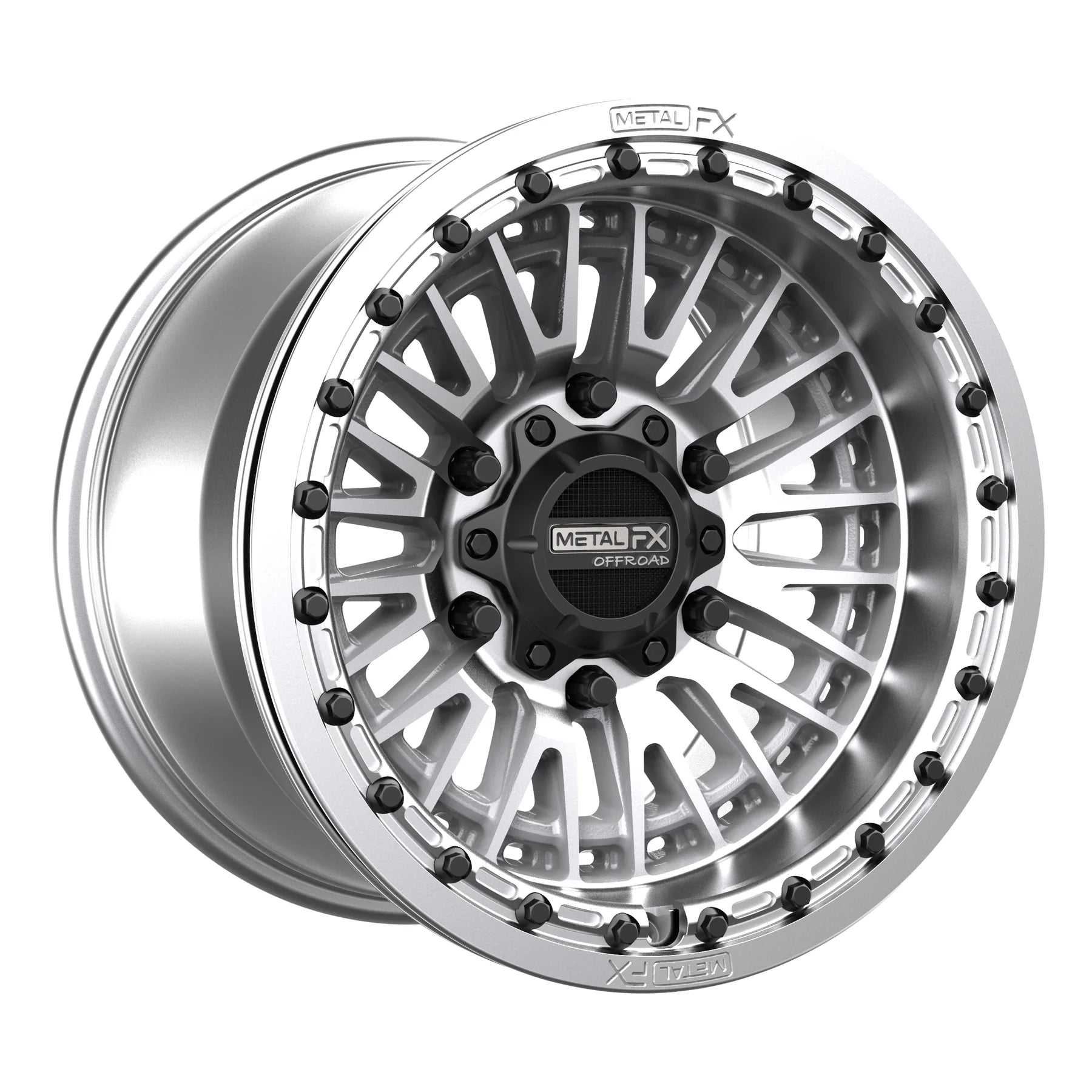 METAL FX UTV Slayer R Beadlock 15x8 5x114.3 BC 66.1 CB +0mm Offset 4.5 BS Raw  - 78663