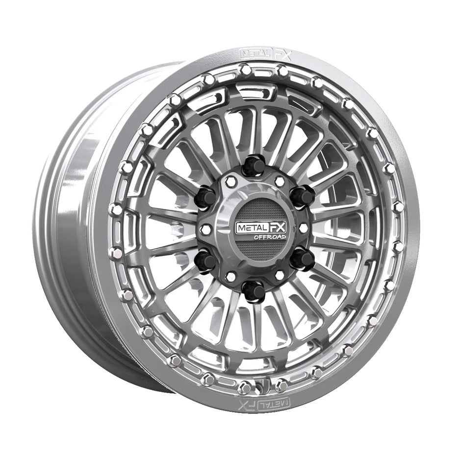 METAL FX UTV Delta Beadlock 15x7 4x136/4x137 BC 110.2 CB +25 Offset 5.0 BS Gunmetal/Contrast Cut  - 78303
