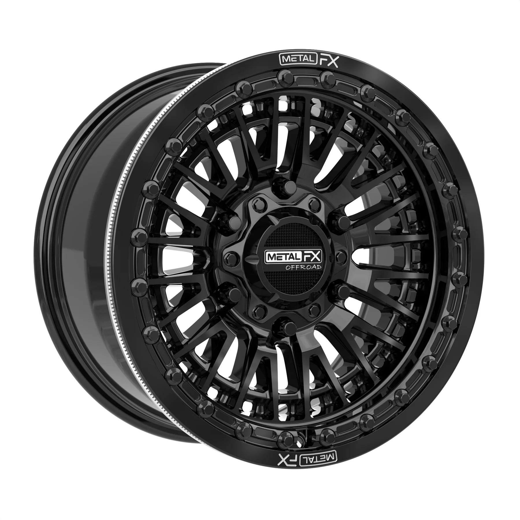 METAL FX UTV Slayer R Beadlock 15x10 5x114.3 BC 66.1 CB +0mm Offset 5.5 BS Gloss Black  - 78670
