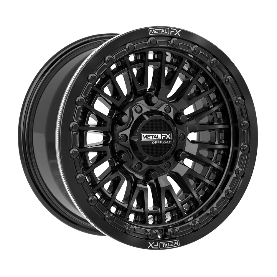 METAL FX UTV Slayer R Beadlock 15x10 5x114.3 BC 66.1 CB +0mm Offset 5.5 BS Gloss Black  - 78670
