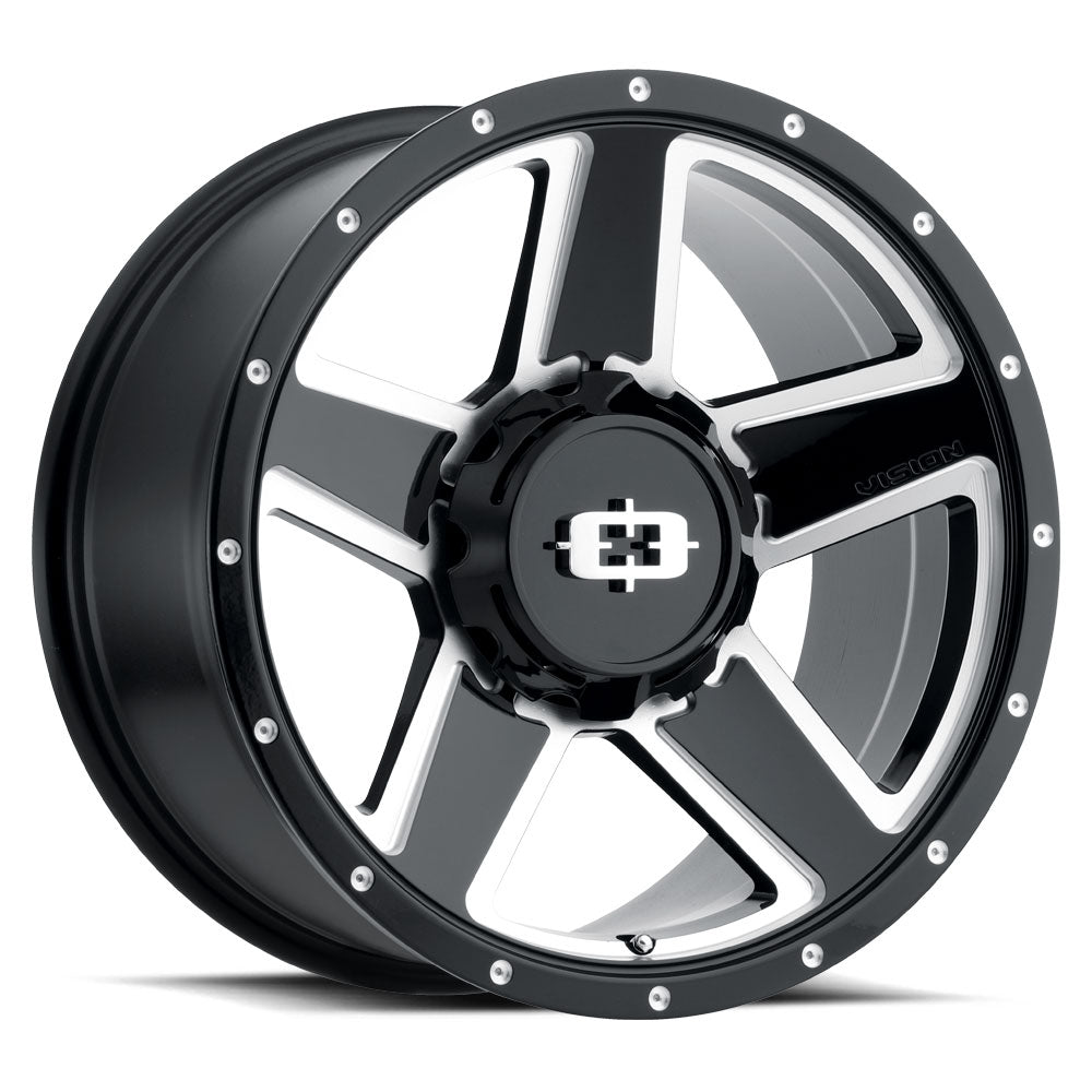 Vision Empire 15x6 5x114.3/5x127 0mm Gloss Black Milled Spoke : 390VTA5607GBMS0