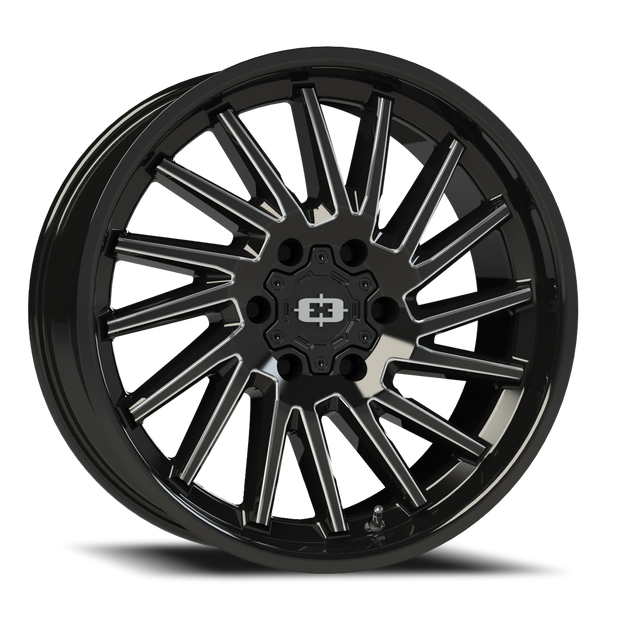 Vision Rapier 20x9 6x139.7 12mm Gloss Black Milled Spoke : 306-2983GBMS12