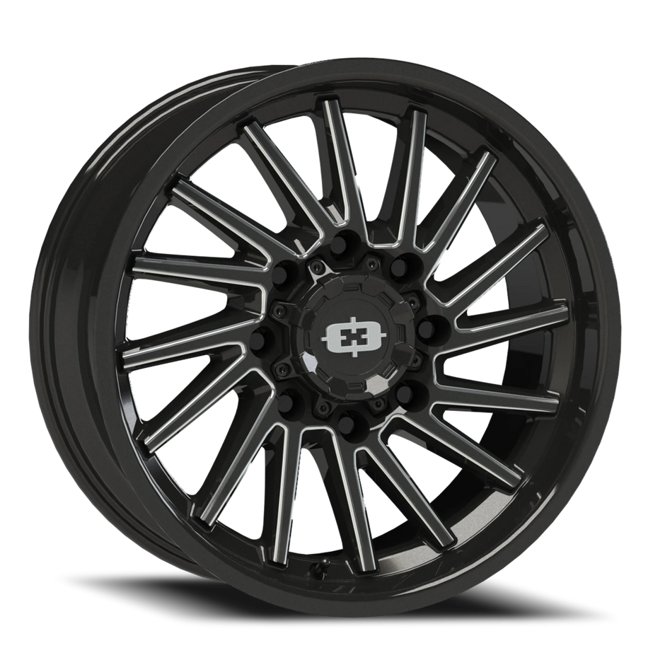 Vision Rapier 22x10 8x180 -19mm Gloss Black Milled Spoke : 306-22087GBMS-19