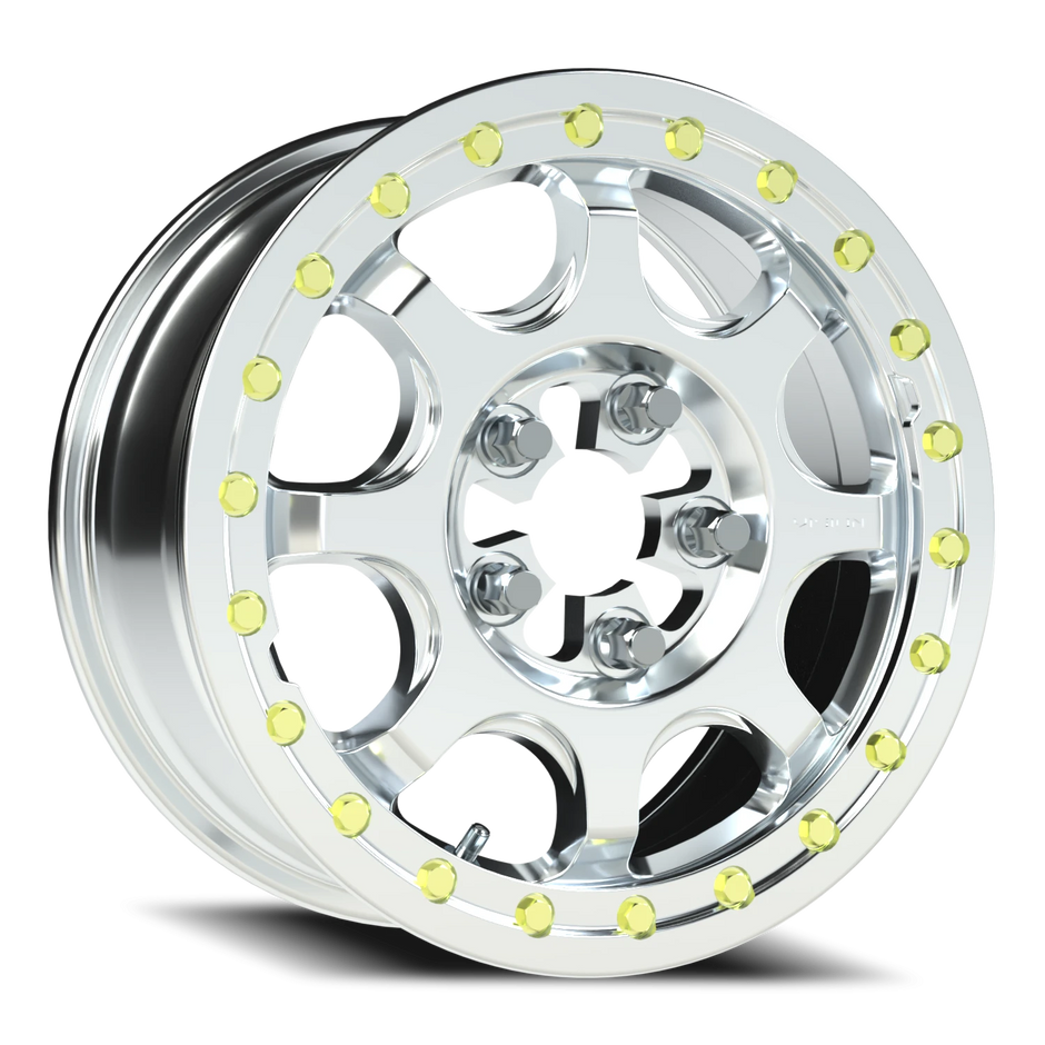 Vision Flow 15x7 5x114.3 61.85mm As-Cast Machined Face Machined Ring/Lip : 351BL157545ACMFMR64