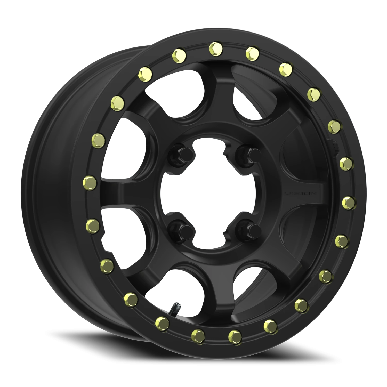 Vision Flow 15x6 4x156 50.6mm Satin Black : 351BL156156SBBR55