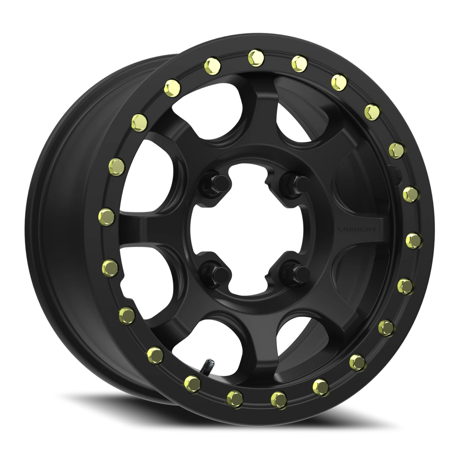 Vision Flow 15x6 4x156 50.6mm Satin Black : 351BL156156SBBR55