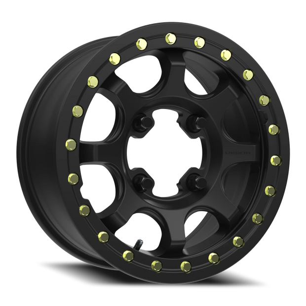 Vision Flow 15x6 4x156 50.6mm Satin Black : 351BL156156SBBR55
