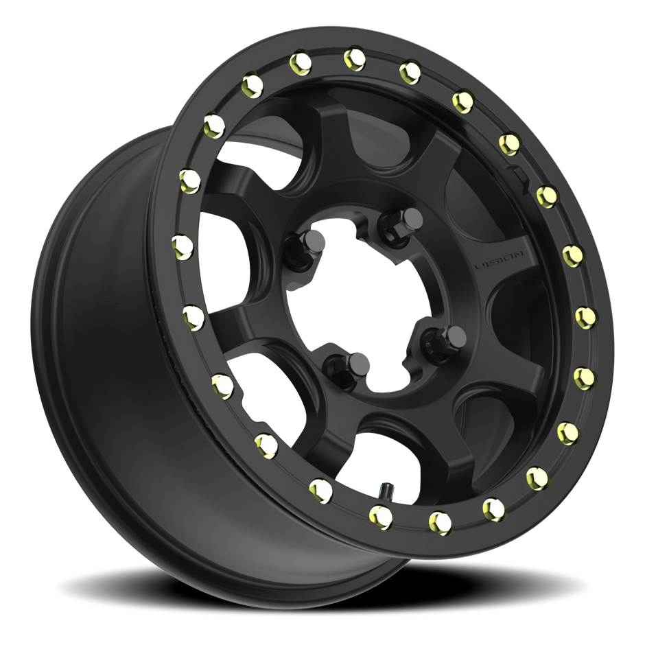 Vision Flow 15x6 4x156 50.6mm Satin Black : 351BL156156SBBR55