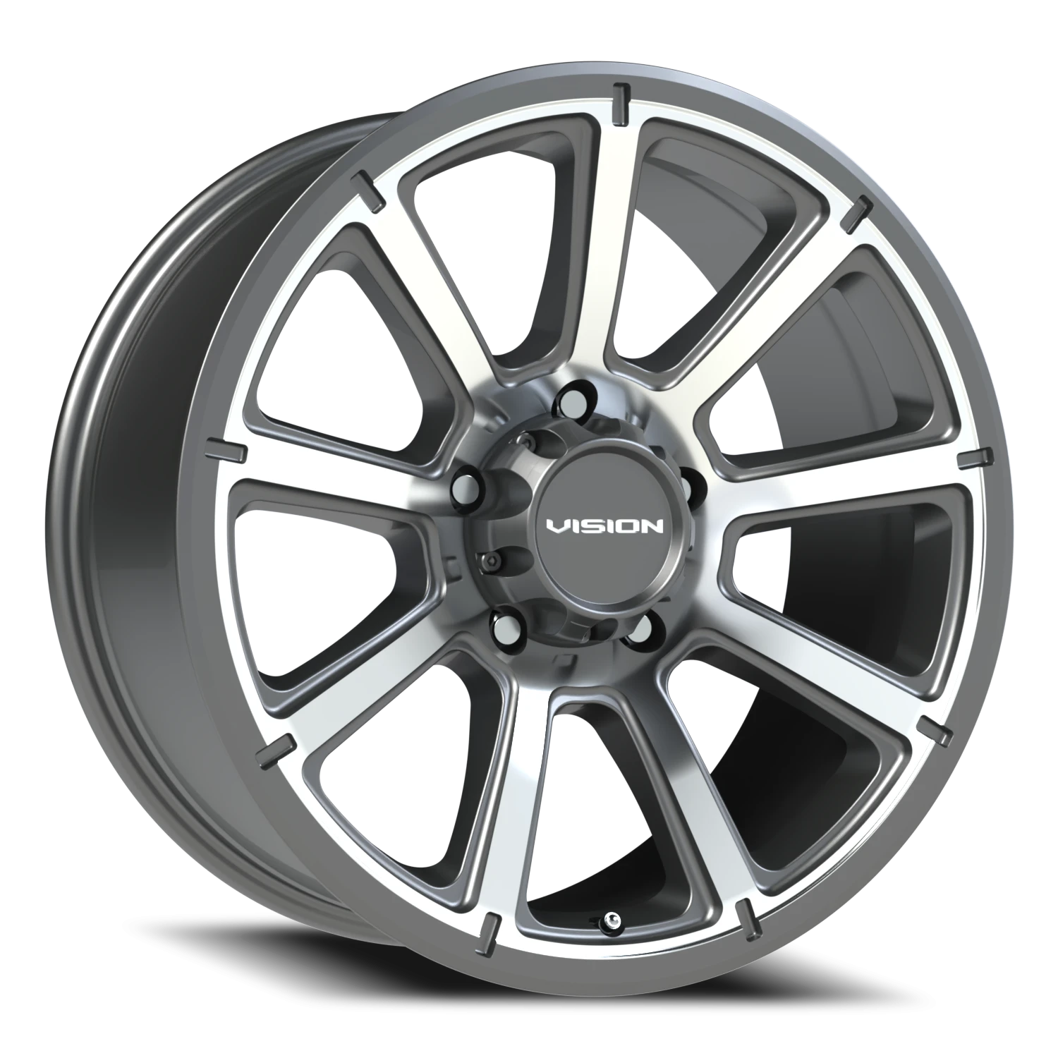 Vision Turbine 17x6.5 5x114.3 0mm Gunmetal Machined Face : 353VTH7665GMMF0
