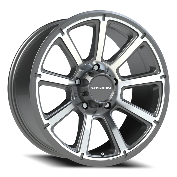 Vision Turbine 17x8.5 5x127 -6mm Gunmetal Machined Face : 353-7873GMMF-6