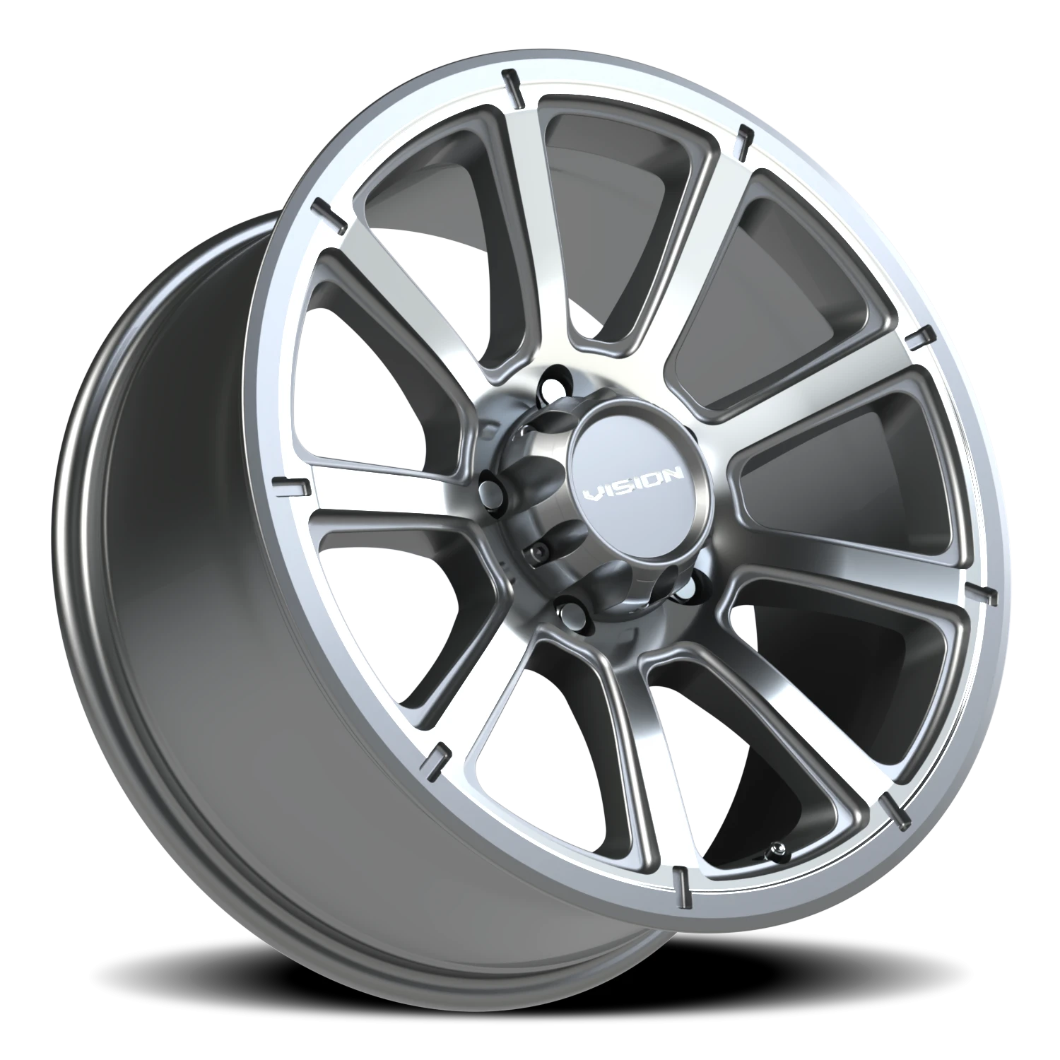 Vision Turbine 17x6.5 5x114.3 0mm Gunmetal Machined Face : 353VTH7665GMMF0