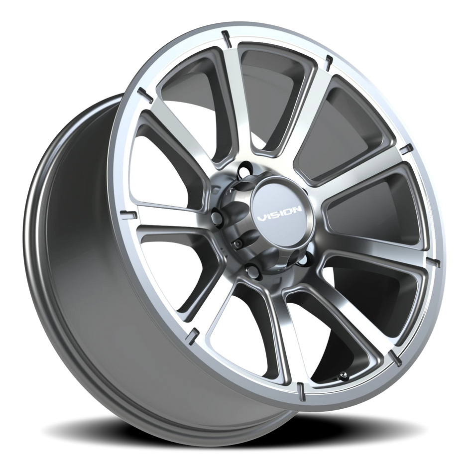 Vision Turbine 17x6.5 5x114.3 0mm Gunmetal Machined Face : 353VTH7665GMMF0