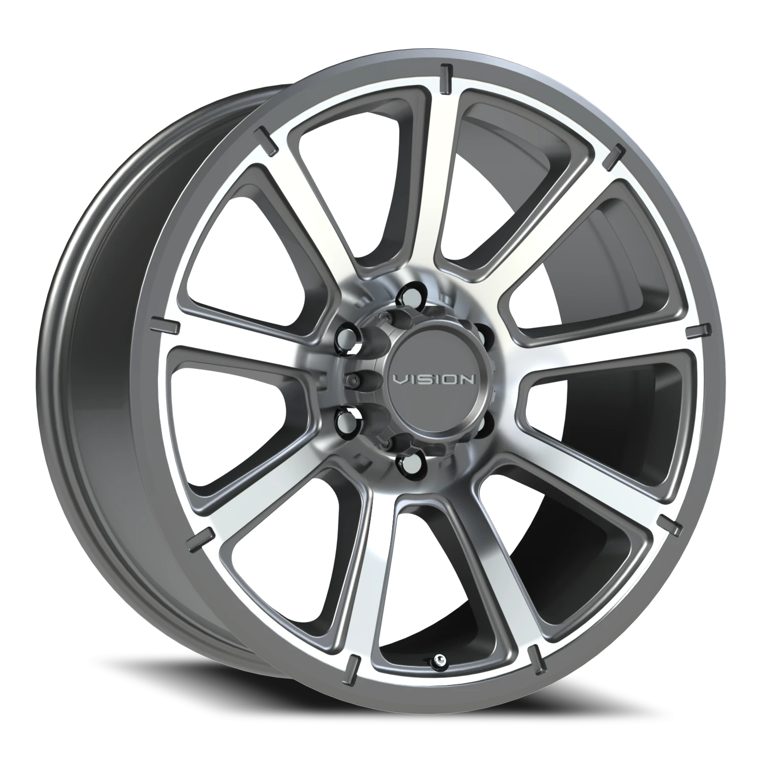 Vision Turbine 15x6 6x139.7 0mm Gunmetal Machined Face : 353VTH5683GMMF0