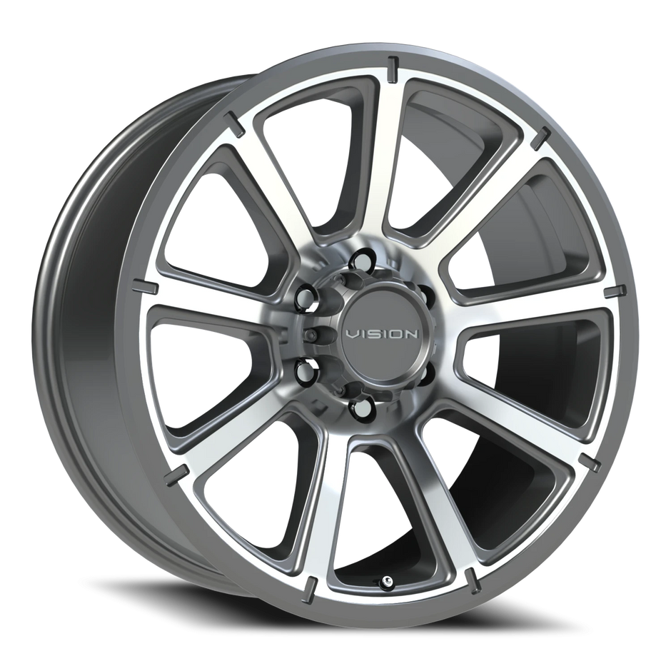 Vision Turbine 15x6 6x139.7 0mm Gunmetal Machined Face : 353VTH5683GMMF0