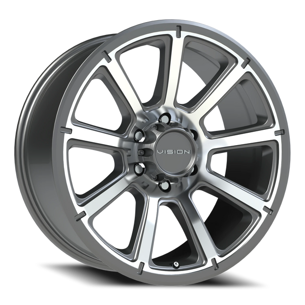 Vision Turbine 20x9 6x139.7 18mm Gunmetal Machined Face : 353-2983GMMF18