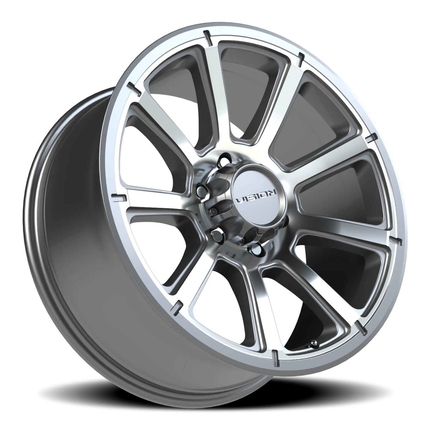 Vision Turbine 15x6 6x139.7 0mm Gunmetal Machined Face : 353VTH5683GMMF0