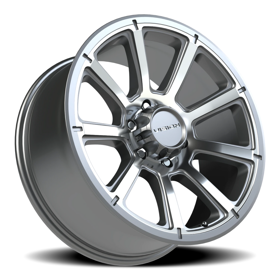 Vision Turbine 15x6 6x139.7 0mm Gunmetal Machined Face : 353VTH5683GMMF0
