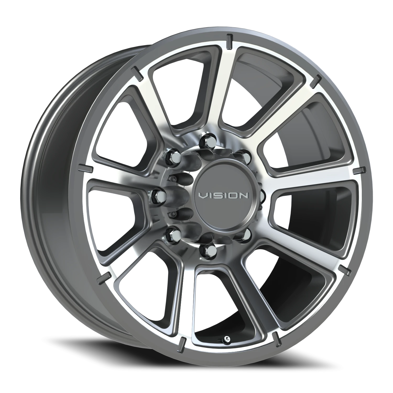 Vision Turbine 17x8.5 8x165.1 18mm Gunmetal Machined Face : 353-7881GMMF18