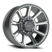 Vision Turbine 17x8.5 8x165.1 18mm Gunmetal Machined Face : 353-7881GMMF18