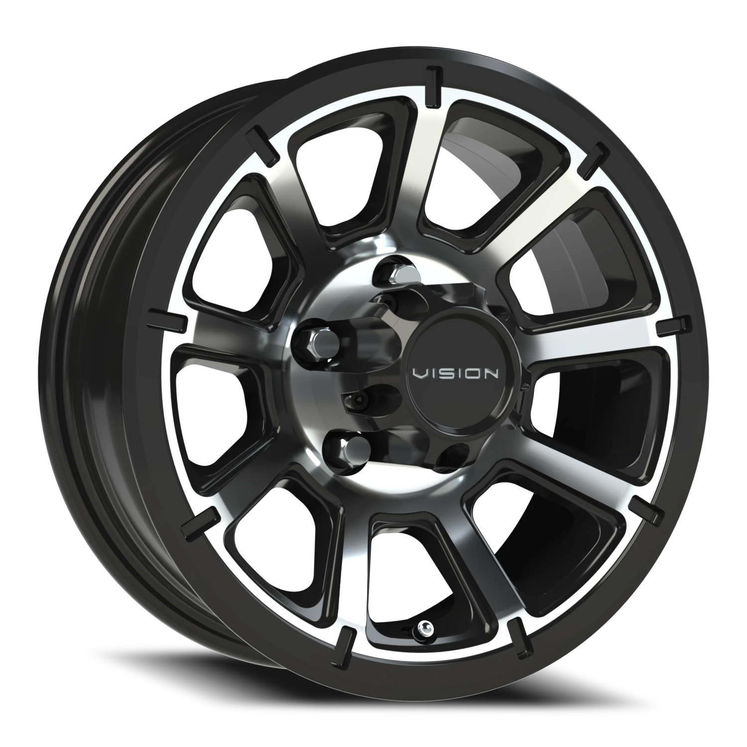 Vision Turbine 15x6 5x114.3 0mm Gloss Black Machined Face : 353VTH5665GBMF0