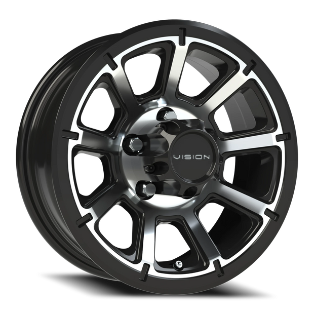 Vision Turbine 15x6 5x114.3 0mm Gloss Black Machined Face : 353VTH5665GBMF0