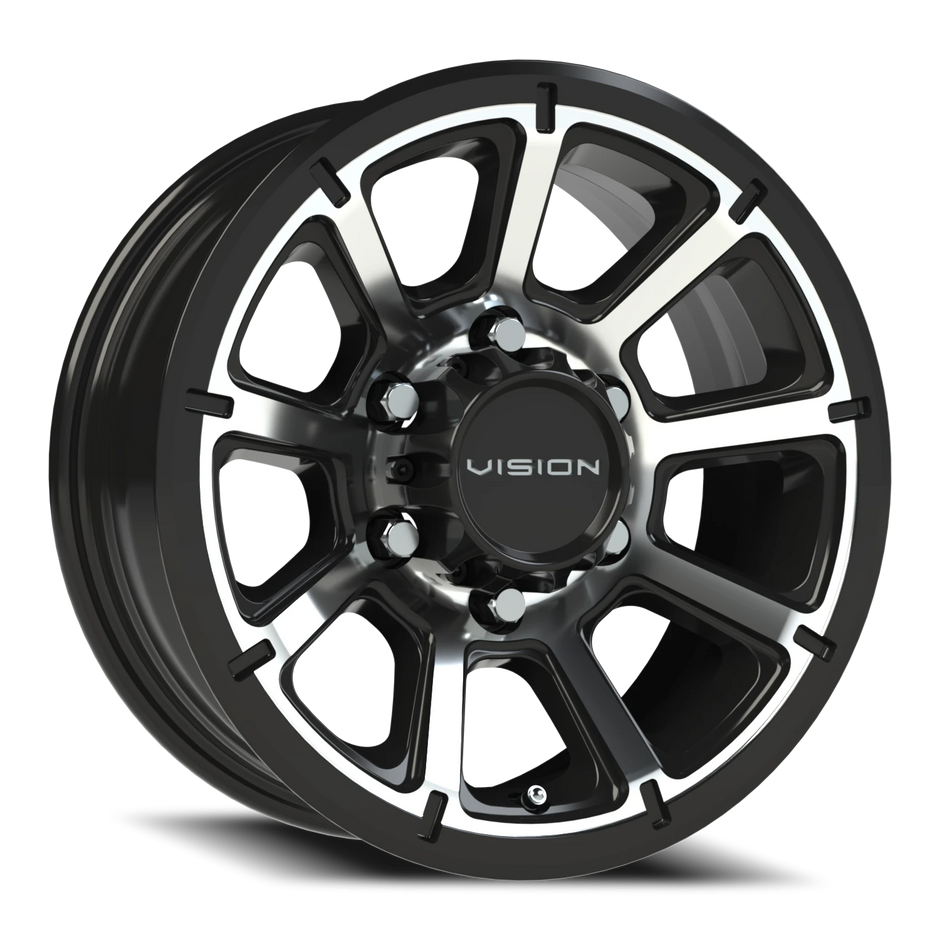 Vision Turbine 15x6 6x139.7 0mm Gloss Black Machined Face : 353VTH5683GBMF0