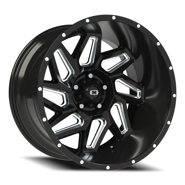Vision Spyder 20x9 5x150 12mm Gloss Black Milled Spoke : 361-2950GBMS12