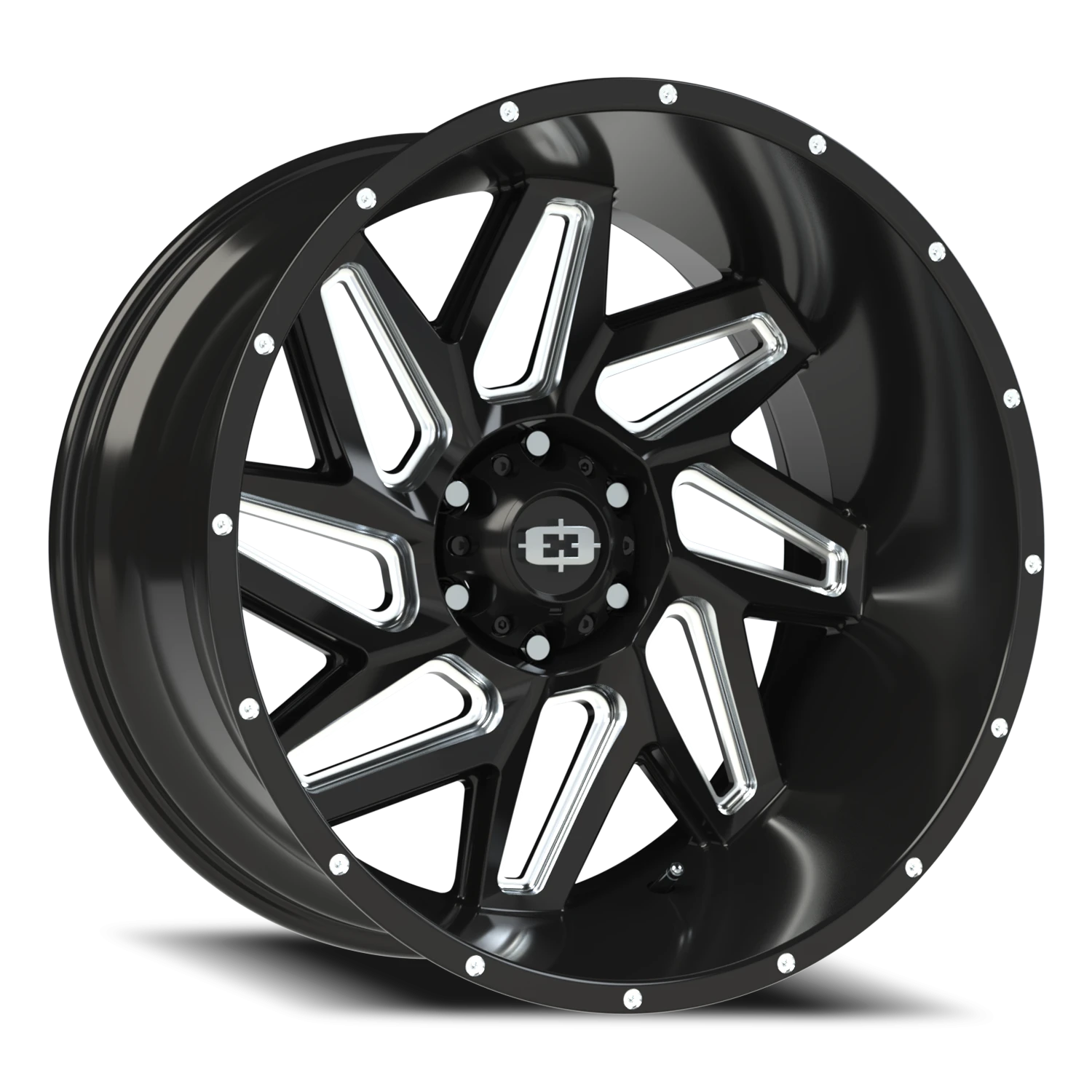 Vision Spyder 20x9 6x135 12mm Gloss Black Milled Spoke : 361-2936GBMS12