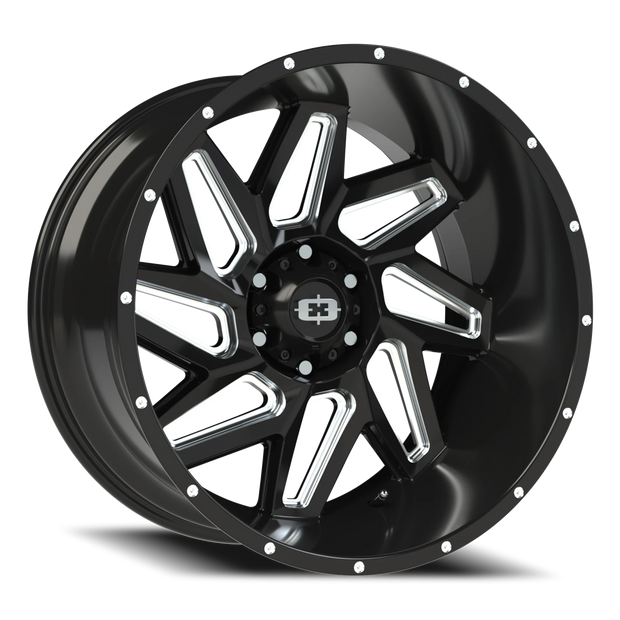 Vision Spyder 20x10 6x135 -25mm Gloss Black Milled Spoke : 361-20036GBMS-25