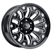 Vision Armor 18x9 5x127 12mm Gloss Black Milled Spoke (Silver Bolt Inserts) : 362-8973GBMS12