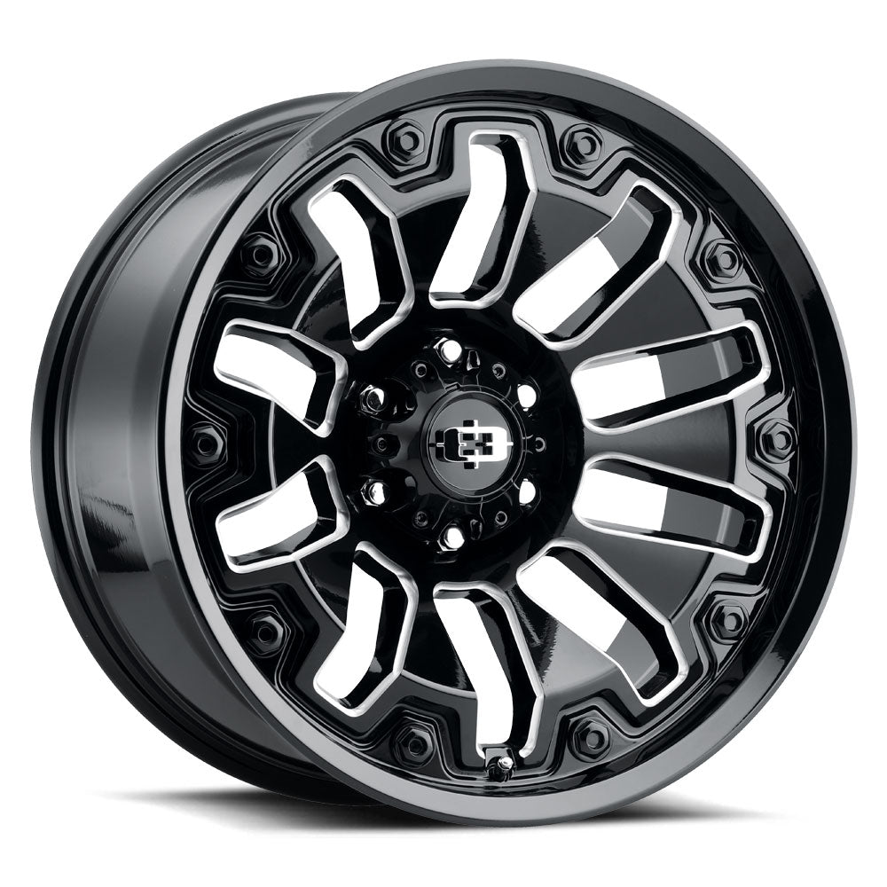 Vision Armor 20x9 6x139.7 0mm Gloss Black Milled Spoke with Black Bolt Inserts (Black Bolt Inserts) : 362-2984GBMSB0