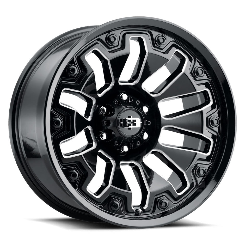 Vision Armor 20x9 6x139.7 0mm Gloss Black Milled Spoke with Black Bolt Inserts (Black Bolt Inserts) : 362-2984GBMSB0