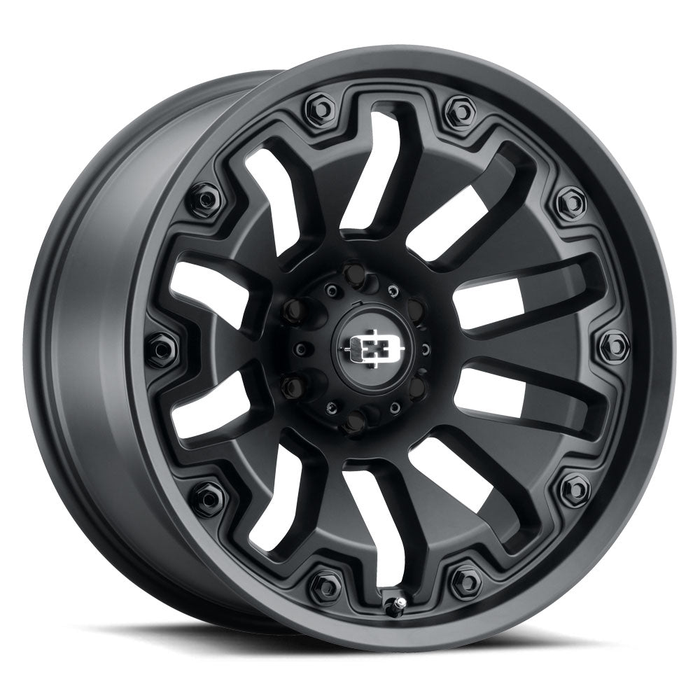 Vision Armor 18x9 5x139.7 12mm Satin Black with Black Bolt Inserts : 362-8985SBB12
