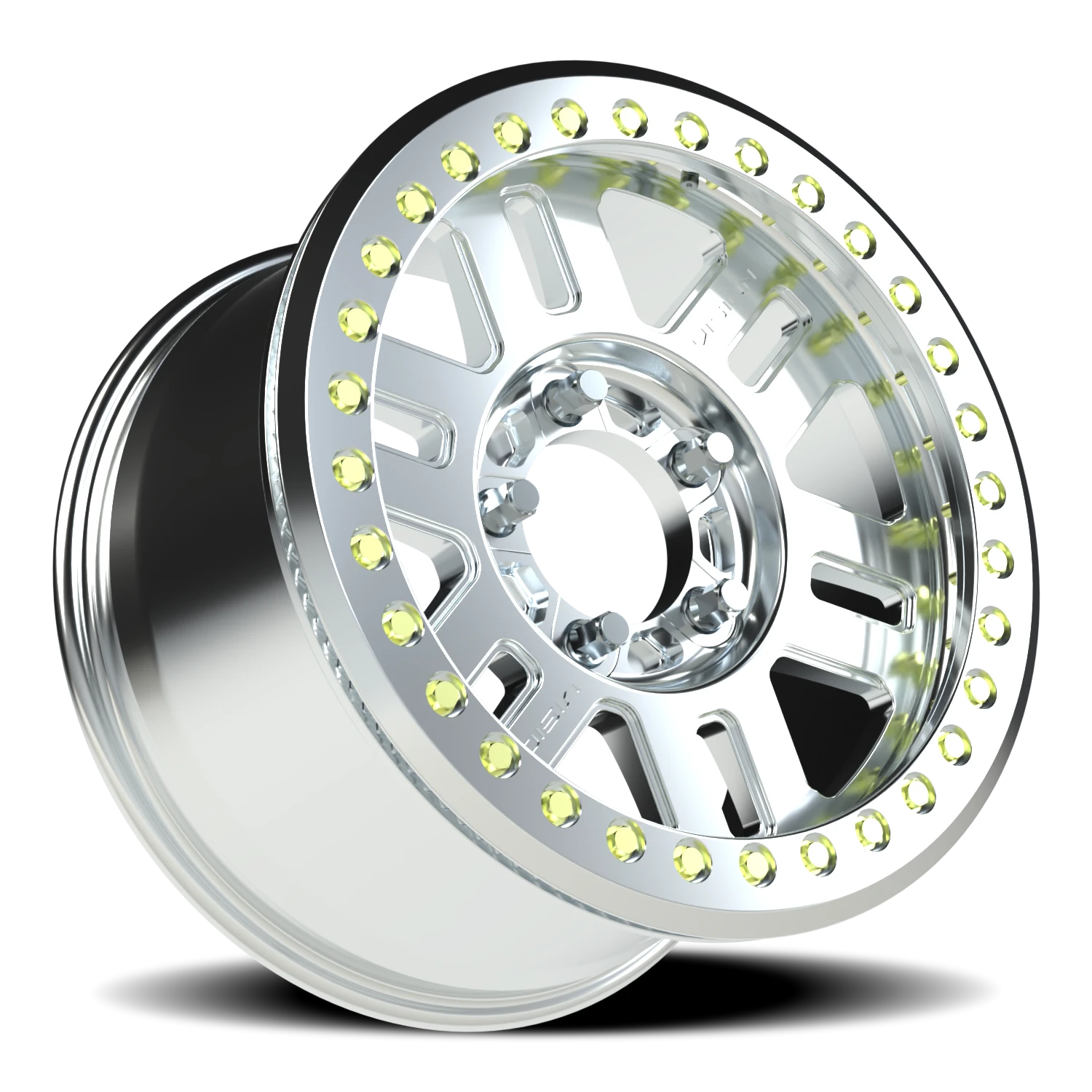 Vision Manx Beadlock 17x9.5 5x127 -44mm Machined (Offroad Use Only/ No Clear Coat/ 60d lug taper) : 398BLZ7973UMFMR-44