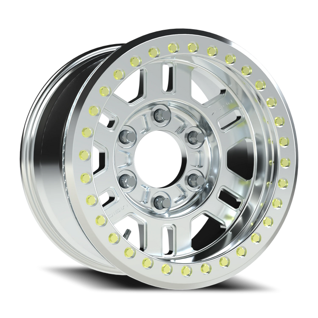 Vision Manx Beadlock 17x9.5 6x165.1 -44mm Machined (Offroad Use Only/ No Clear Coat/ 45d lug taper) : 398BLZ7999UMFMR-44