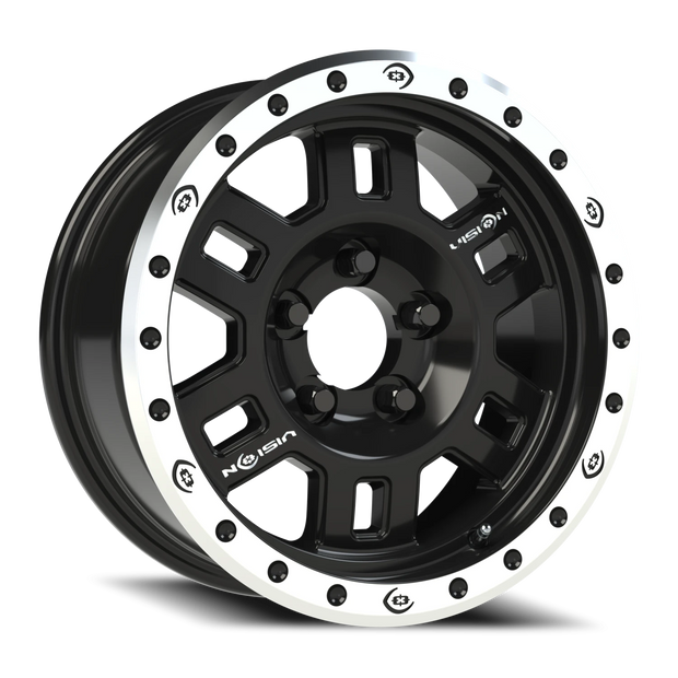 Vision Manx Beadlock 17x8.5 5x150 -15mm Gloss Black (Offroad Use Only/ No Clear Coat/ 60d lug taper) : 398BLZ7850BMR-15