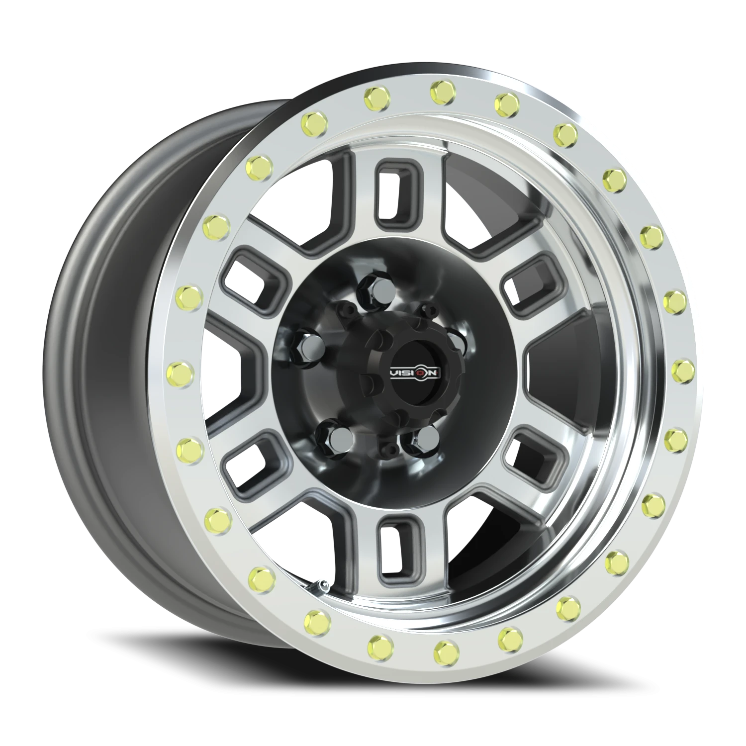 Vision Manx 15x8 5x114.3 -19mm Machined : 398-5865ACMF-19