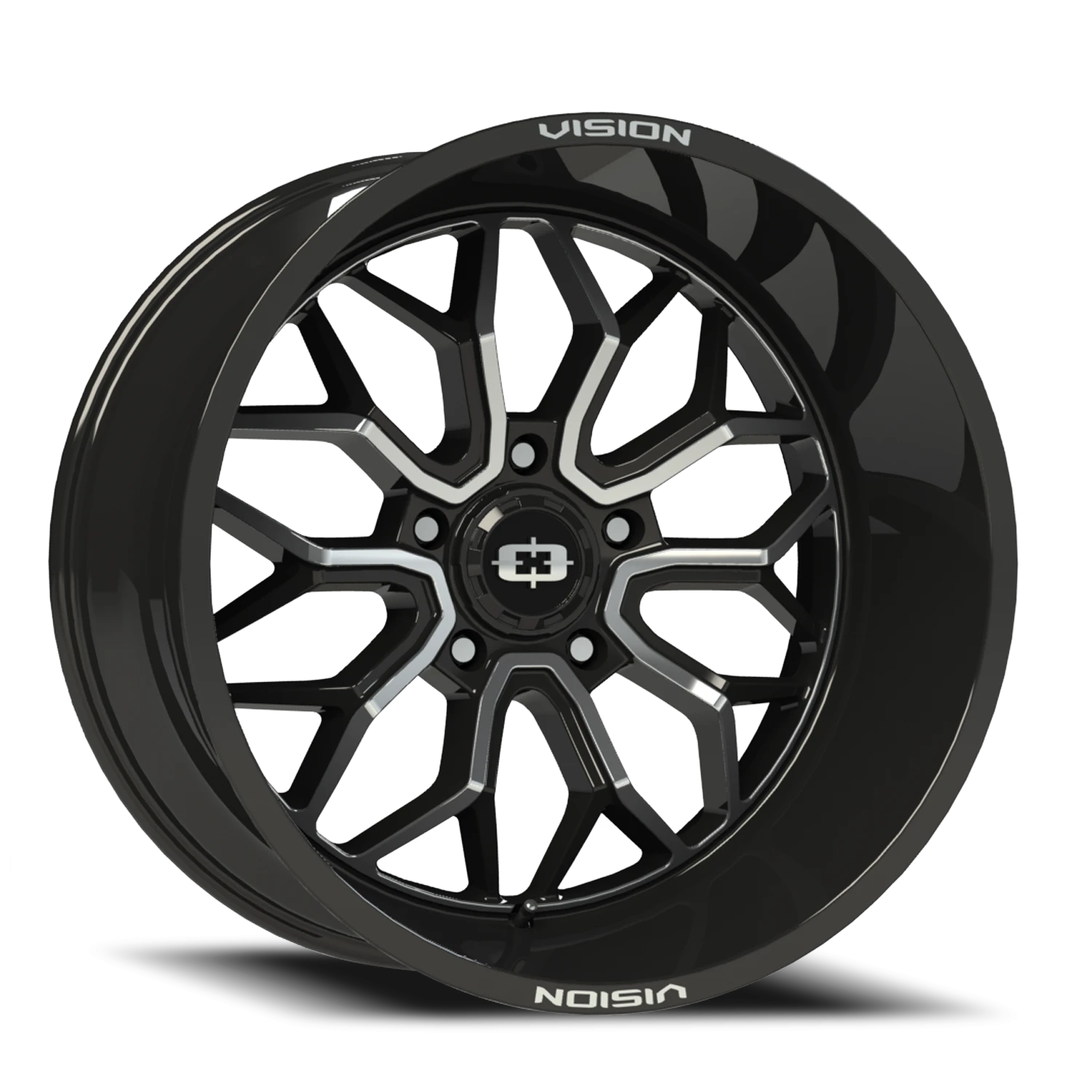 Vision Riot 20x10 5x150 -25mm Gloss Black Machined Face : 402-20050GBMF-25