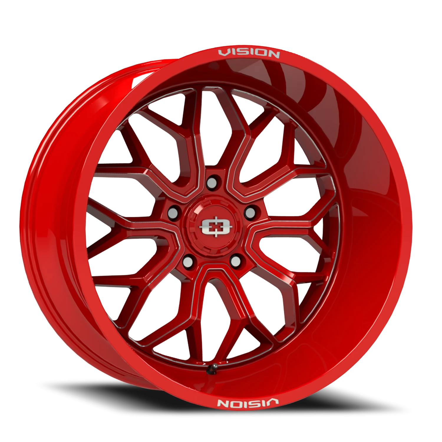 Vision Riot 20x9 5x127 10mm Red Tint Milled Spoke : 402-2973RTMS10