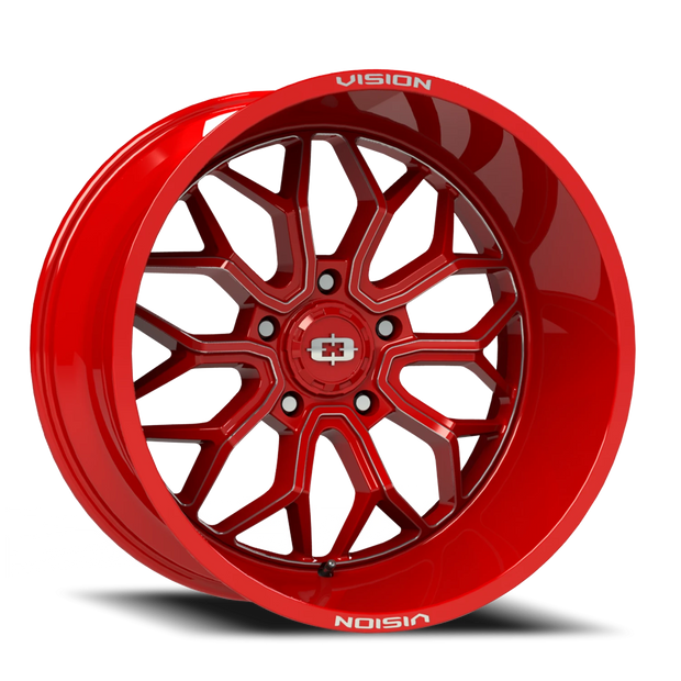 Vision Riot 20x9 5x139.7 12mm Red Tint Milled Spoke : 402-2985RTMS12