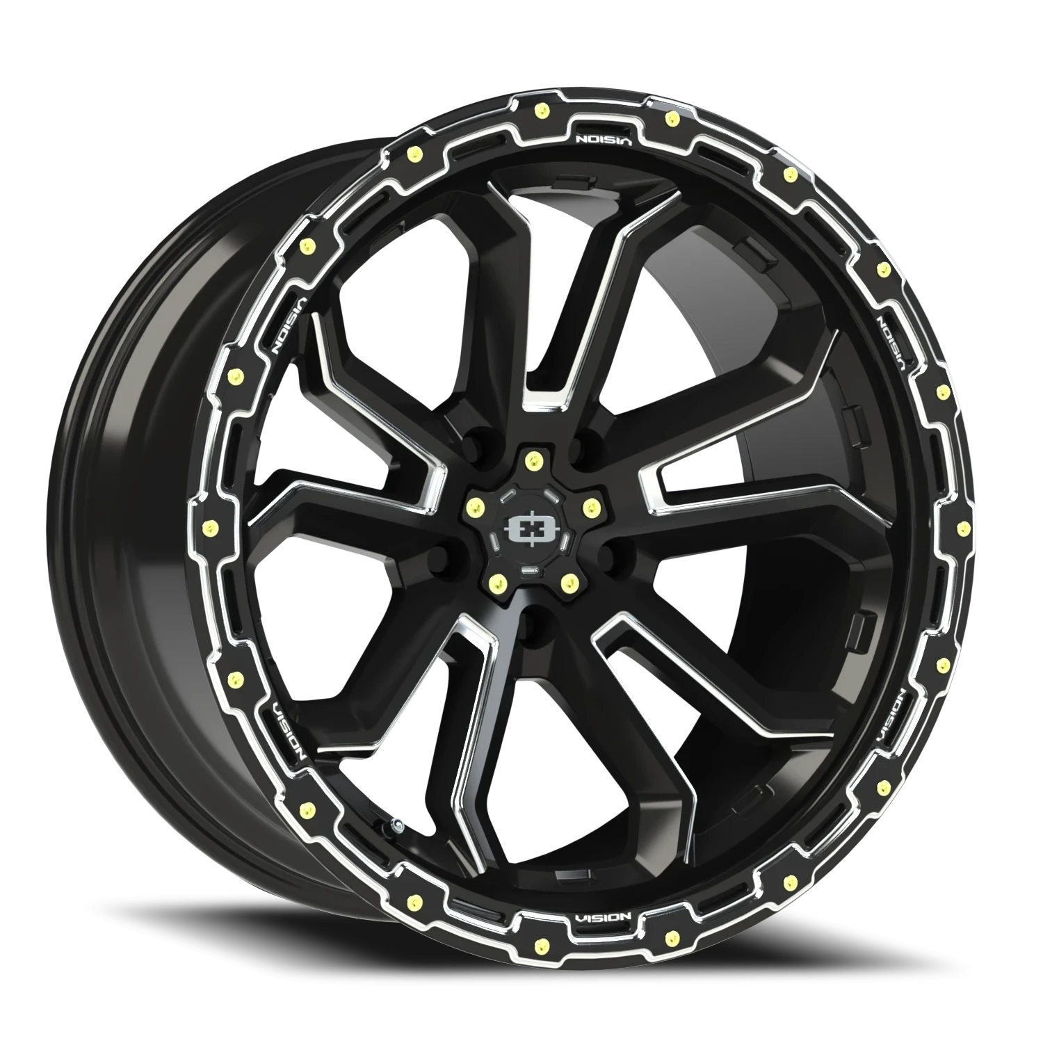 Vision Korupt 20x9 5x127 10mm Gloss Black Milled Spoke : 405-2973GBMS10